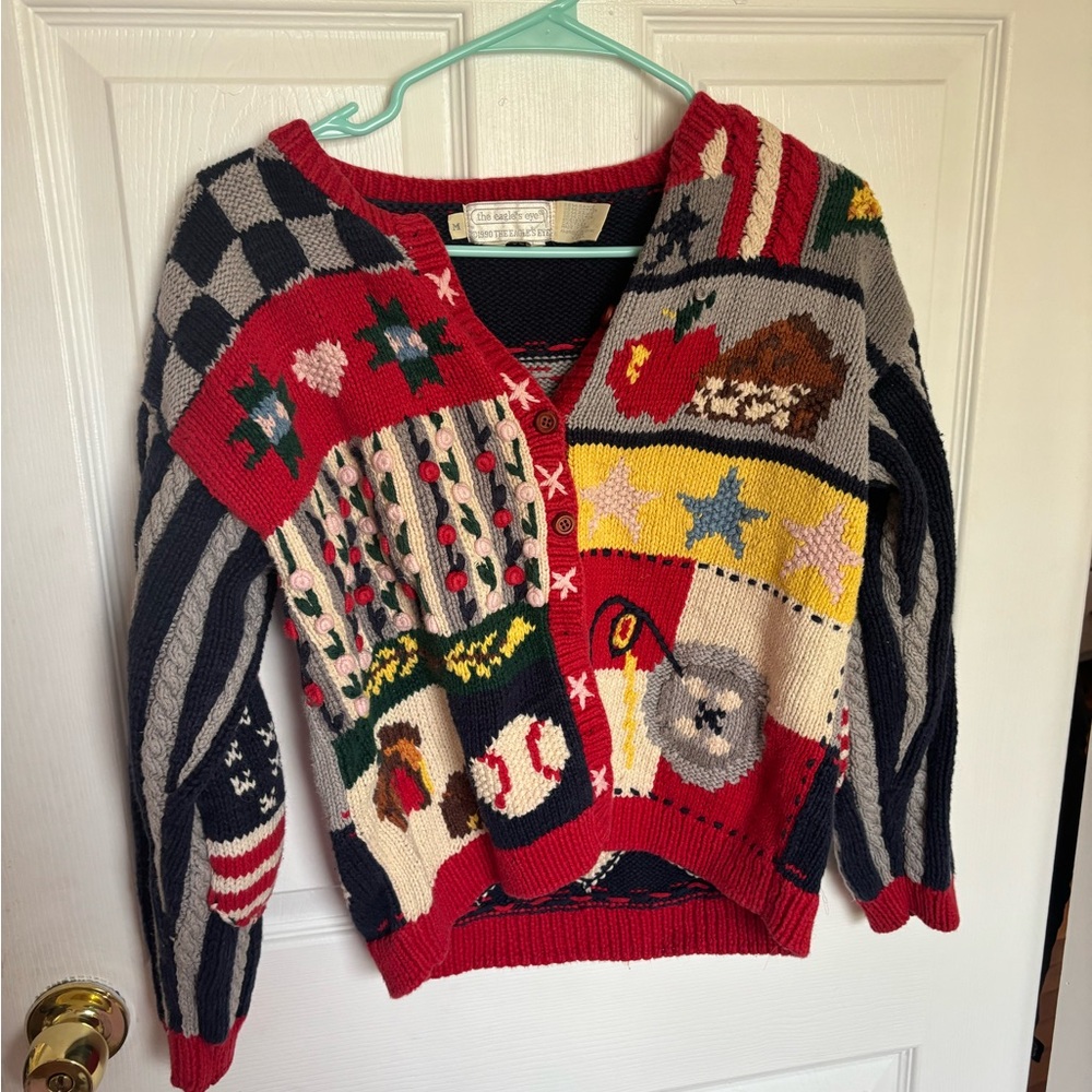 Vintage Eagle eye woll Americana sweater